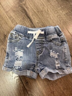 Little Bipsy Distressed Denim Boy Shorts 6-12 M